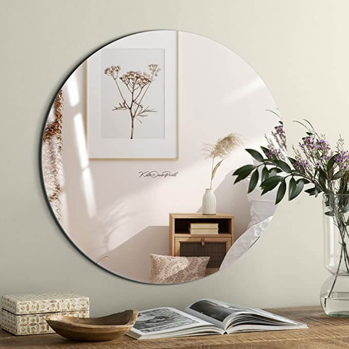 Frameless Wall Mounted Polished Round Mirror