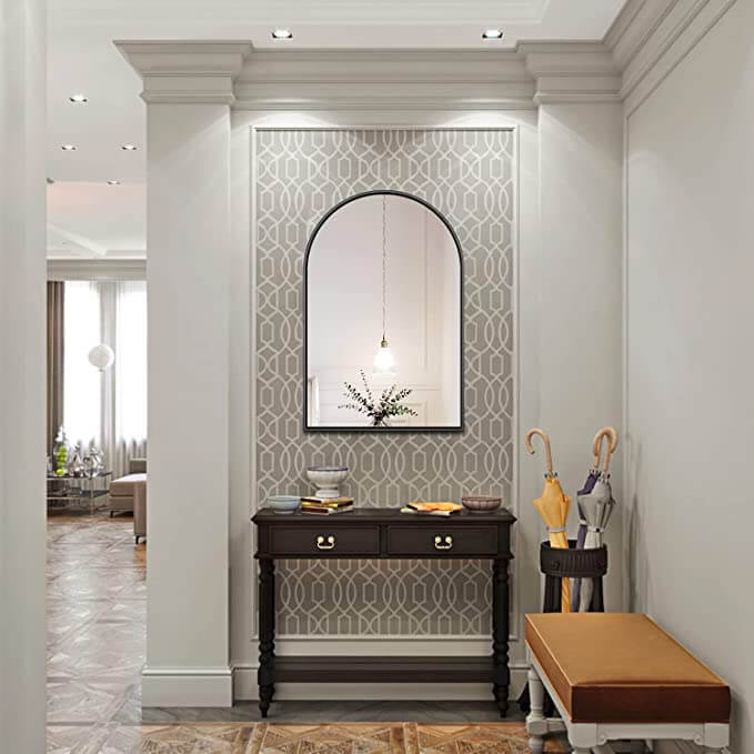 Arched Mirror with Metal Frame