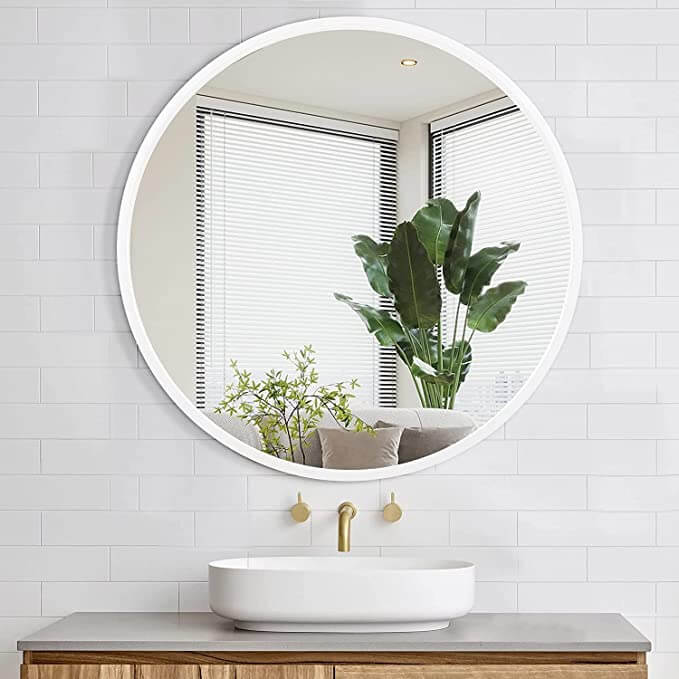 HD Round Mirror with Metal Frame