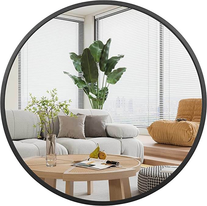HD Round Mirror with Metal Frame