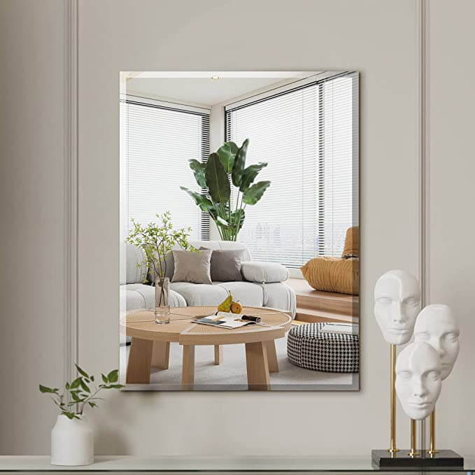 Frameless Dressing Mirror with Beveled Edge