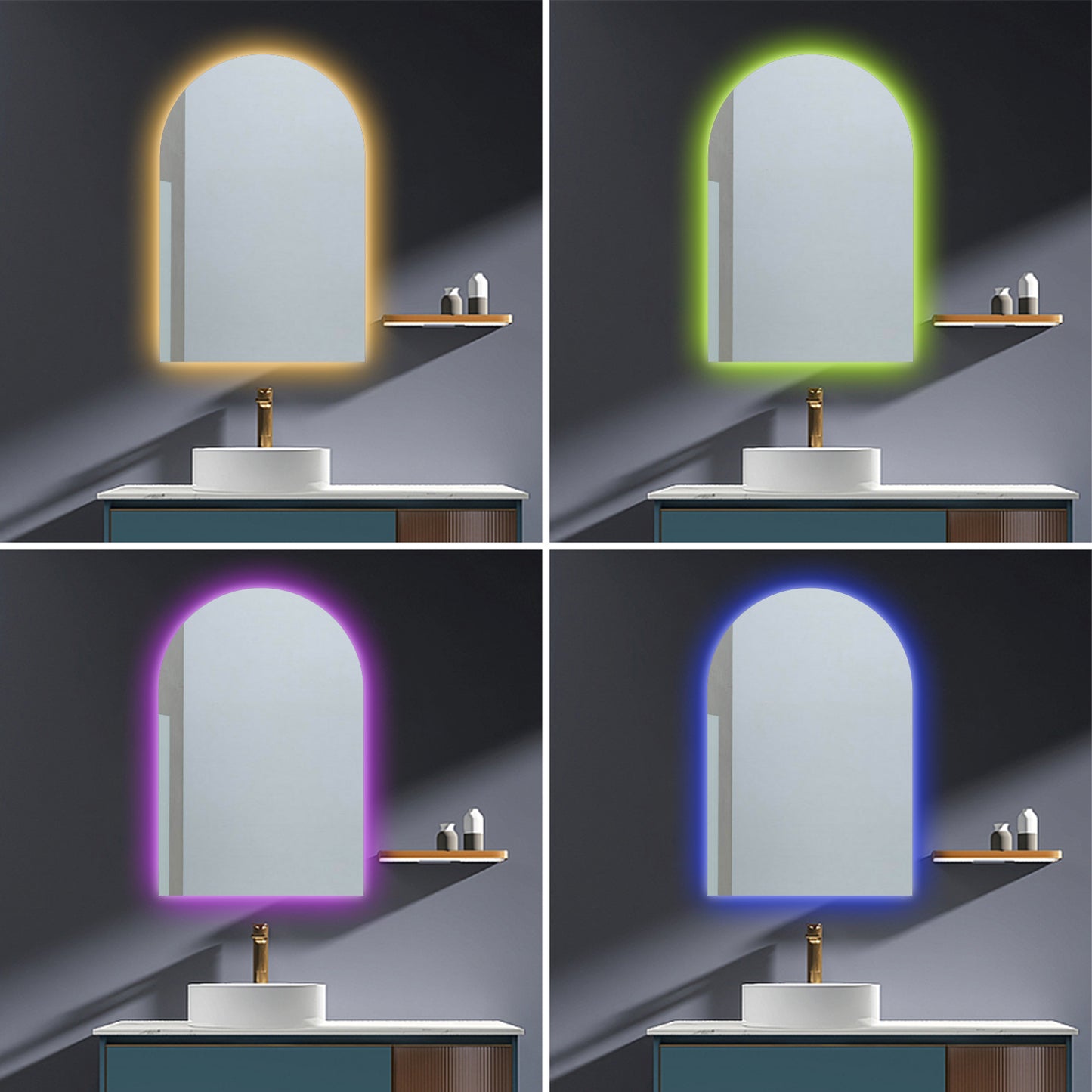 Blacklit Arched Smart Mirror