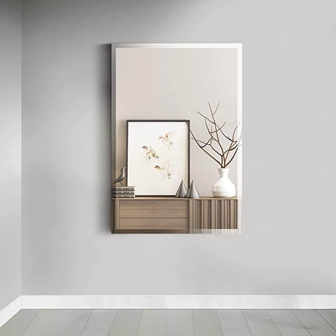 Frameless Rectangle Wall Mirror with Beveled Edge