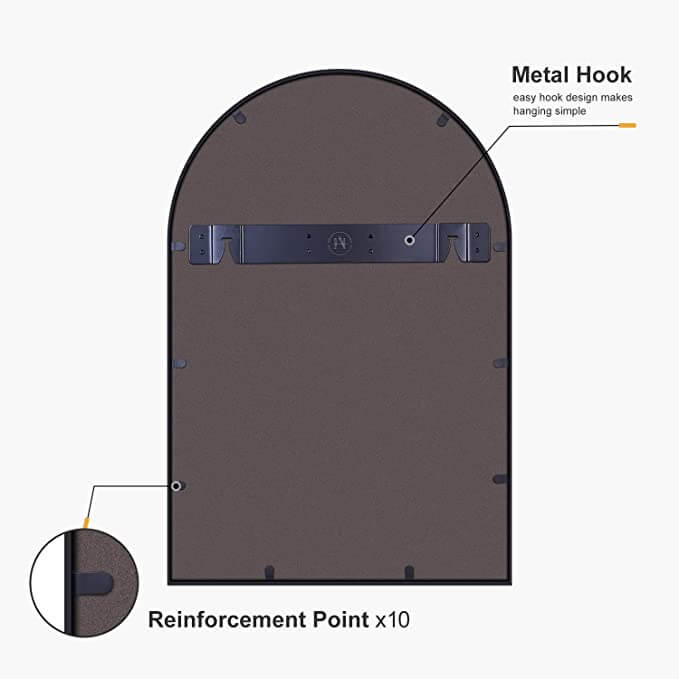 Arched Mirror with Metal Frame
