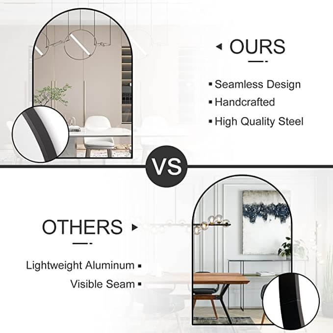 Arched Mirror with Metal Frame