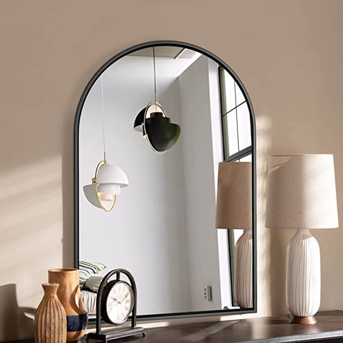 Arched Mirror with Metal Frame