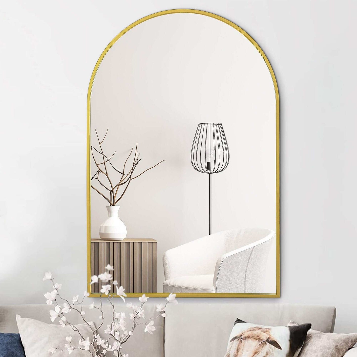 Arched Mirror with Metal Frame