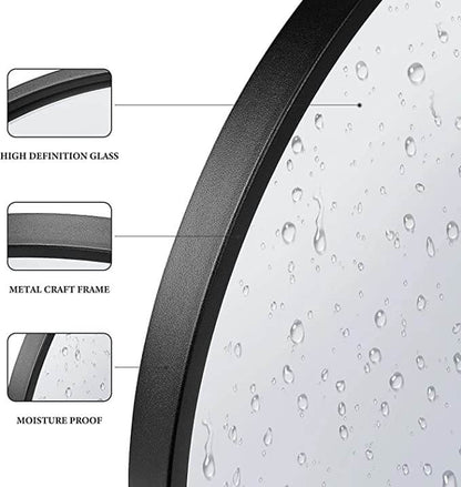 HD Round Mirror with Metal Frame