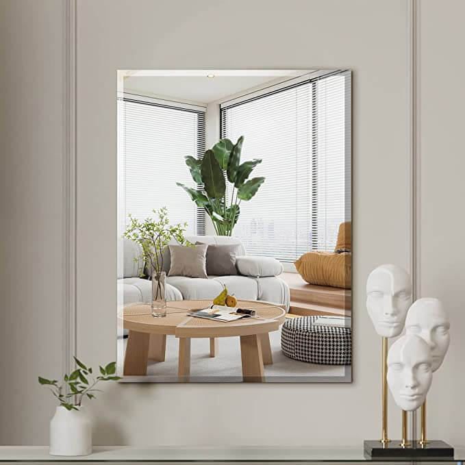 Frameless Rectangle Wall Mirror With